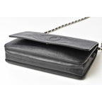 Chanel Chain Wallet Shoulder Bag Long Clutch Caviar Leather CC Mark — view 5
