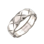 Chanel Coco Crush 62 Ring 18k WG White Gold 750 Quilted Certificate