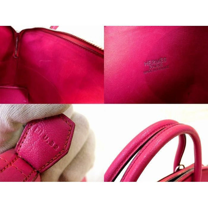 Hermes Bolide 31 2-Way Shoulder Bag Chevre Rose Shocking Silver Hardware — view 3