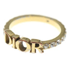 Dior Logo Ring Rhinestone Gold M