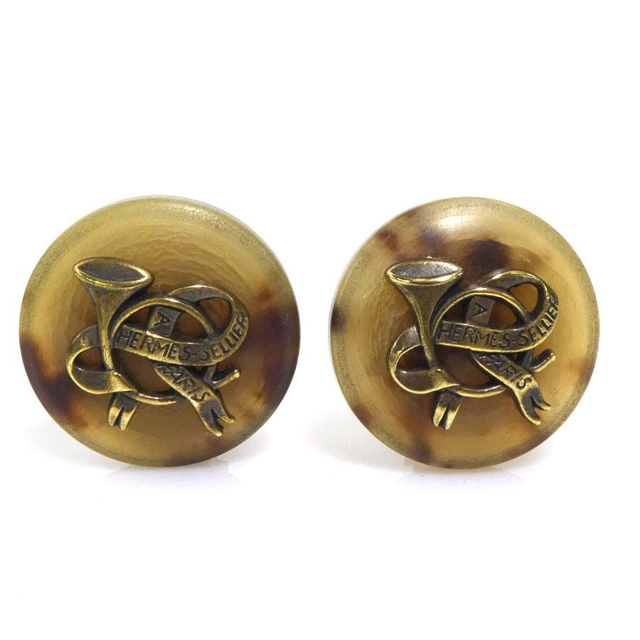 Hermes Earrings Brown