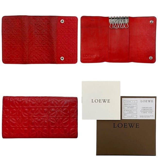 Loewe 6 Ribbon Key Case Red Repeat Anagram 160.17.010 — view 4