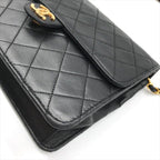 Chanel Quilted Lambskin CC Logo Push Lock Chain Shoulder Bag Black — view 4