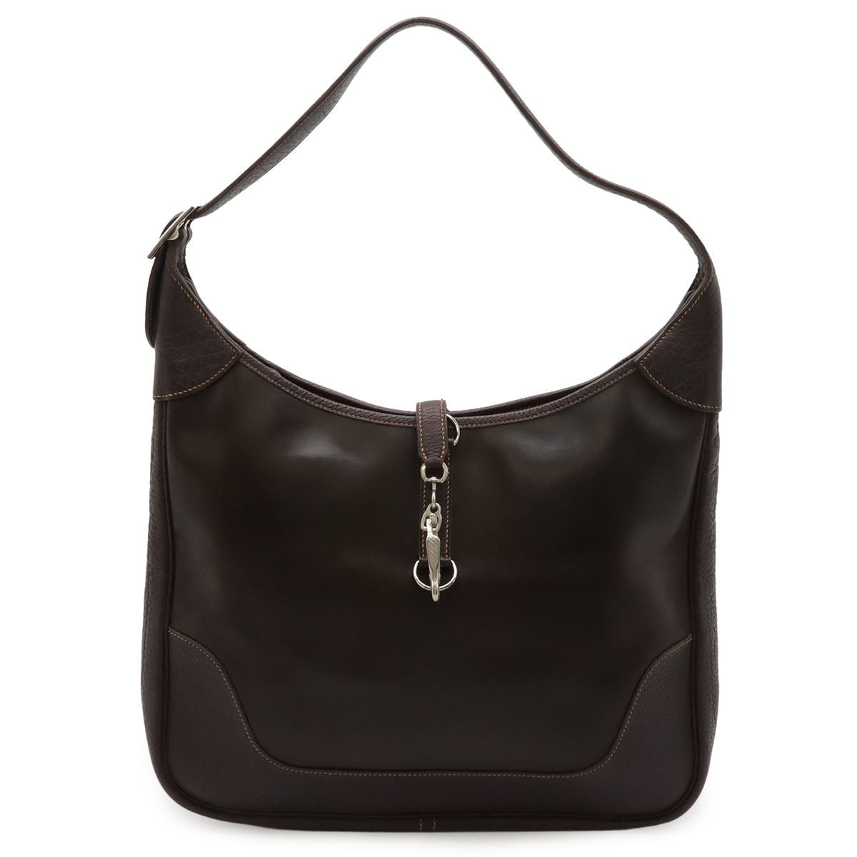 Hermes Trim 35 Shoulder Bag Buffalo Amazonia Dark Brown