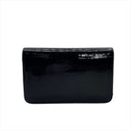 Chanel CC Logo Patent Chain Shoulder Bag Black Push Lock — view 2