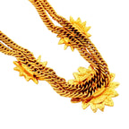 Chanel Necklace Vintage CC Logo Double Chain Lion Motif Gold Plated — view 2