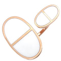 Hermes Ring Chaine D'ancre Verso 18K Pink Gold White Ceramic