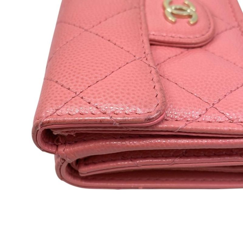 Chanel Trifold Wallet Classic Small Flap Ap0230 Quilted Caviar Leather — view 5