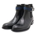 Louis Vuitton Ankle Belt Side Gore Short Boots Black Blue 8 1 2