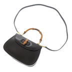 Gucci Bamboo 000 46 0188 Leather Black 2-Way Shoulder Bag 0257 — view 6