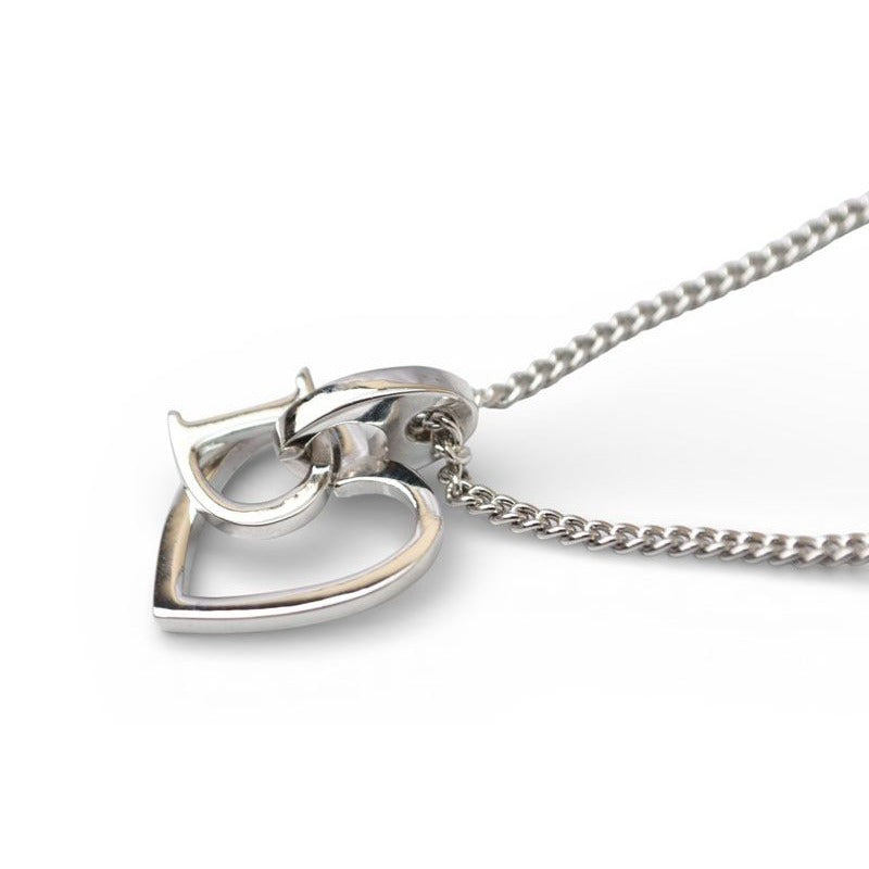 Christian Dior Necklace D Motif Heart Silver — view 5
