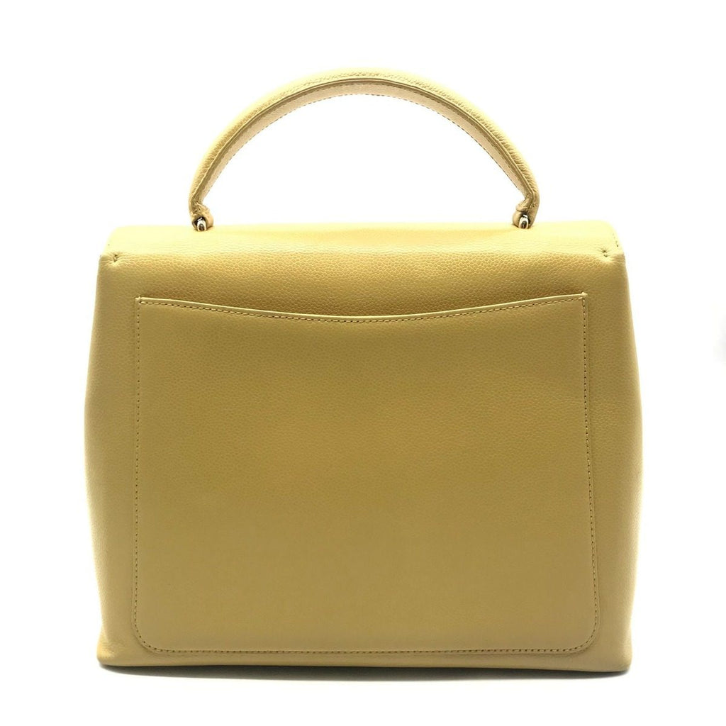 Chanel Caviar Leather CC Logo Hand Bag Yellow — view 2