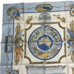 Hermes Scarf Silk Carre 90 le Geographe Geographer Blue — view 3