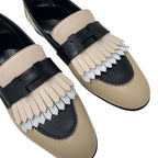 Hermes Royal Loafer Leather Shoes Beige Black White Hhardware Constance — view 9