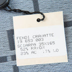 Fendi Wool Angora Blend FF Pattern with Fringe Shawl Scarf Gray — view 6