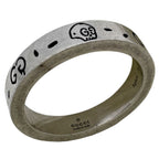 Gucci Ghost Ring GG Pattern Skull Silver