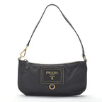 Prada Shoulder Bag Nylon Saffiano Leather Black Pouch — view 2