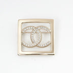 Chanel Brooch Corsage Gold Coco Mark Rhinestone Square — view 3