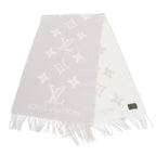 Louis Vuitton Tagged Monogram Scarf Reykjavik Cashmere 100% Shawl Large Gray