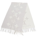 Louis Vuitton Tagged Monogram Scarf Reykjavik Cashmere 100% Shawl Large Gray — view 2