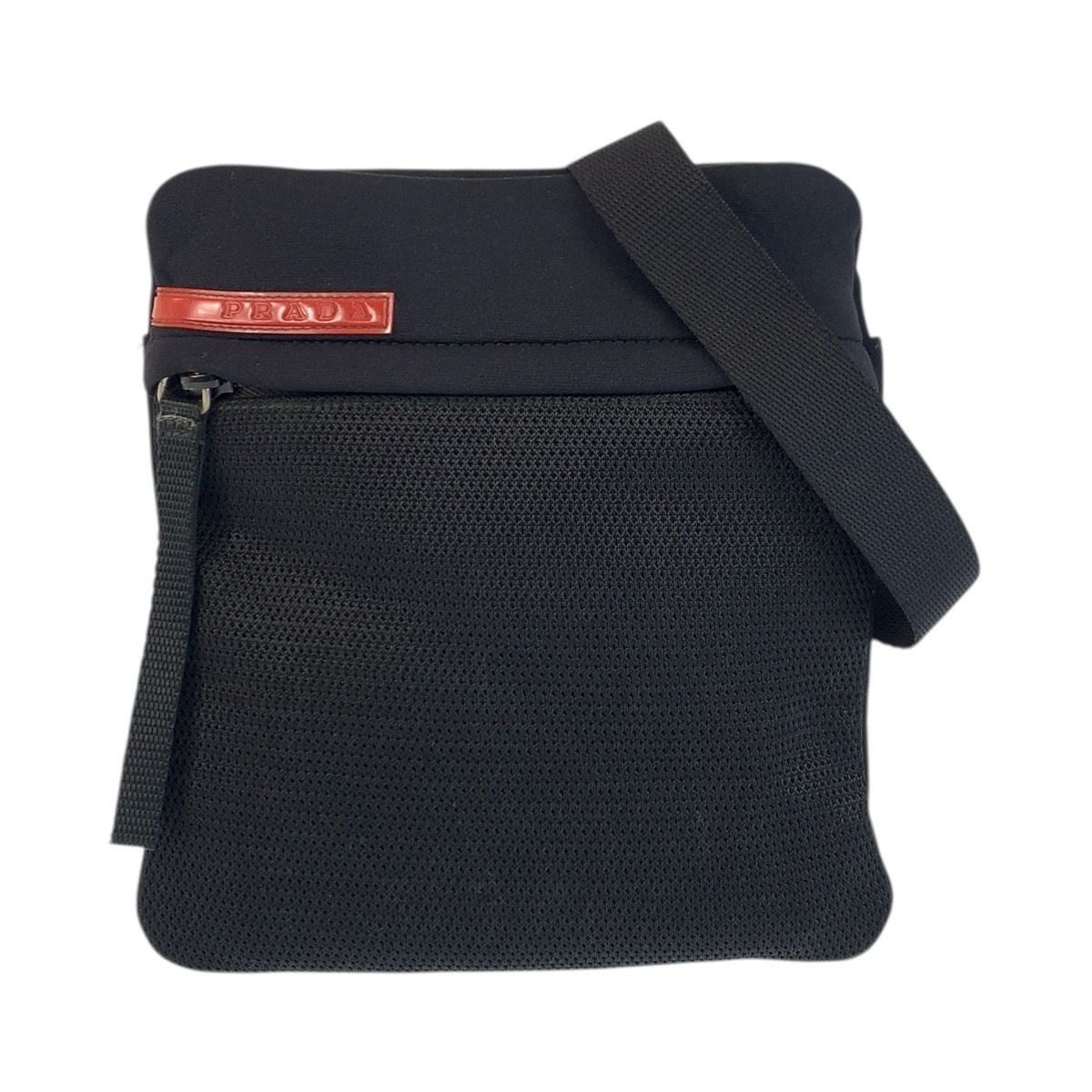 Prada Sports Black Neoprene Mesh Shoulder Bag Pochette