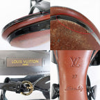 Louis Vuitton Sandals Pin Heel Black Gold Hardware Enamel — view 8