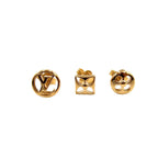 Louis Vuitton Book Redeille Cles Easy in Rock Metal Gold Earrings