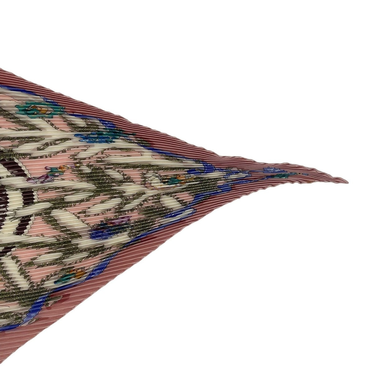 Hermes Scarf Pleated Silk Noel Au 24 Faubourg Christmas at Pink — view 5
