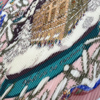 Hermes Scarf Pleated Silk Noel Au 24 Faubourg Christmas at Pink — view 6