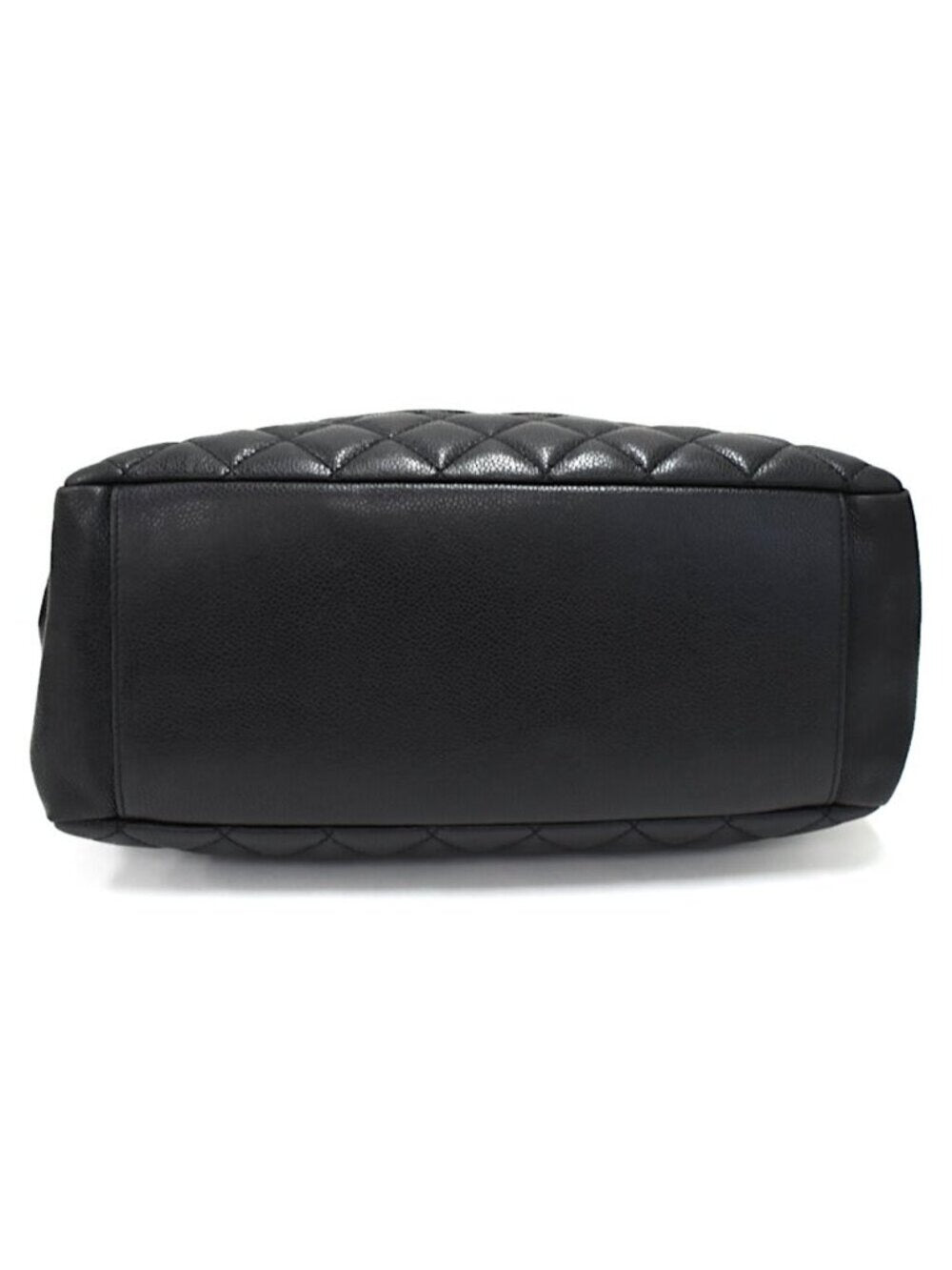 Chanel Gst Caviar Grand Shopping Tote Quilted Shoulder Bag Black Chain