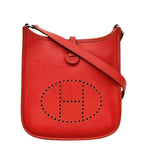 Hermes Shoulder Bag Evelyne TPM Red Rose Jaipur Crossbody Togo Leather Logo