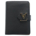 Louis Vuitton LV Vertical Wallet Compact Capucines Black Leather