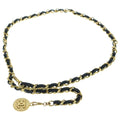 Chanel Quilted CC Logo Chain Belt Black Gold