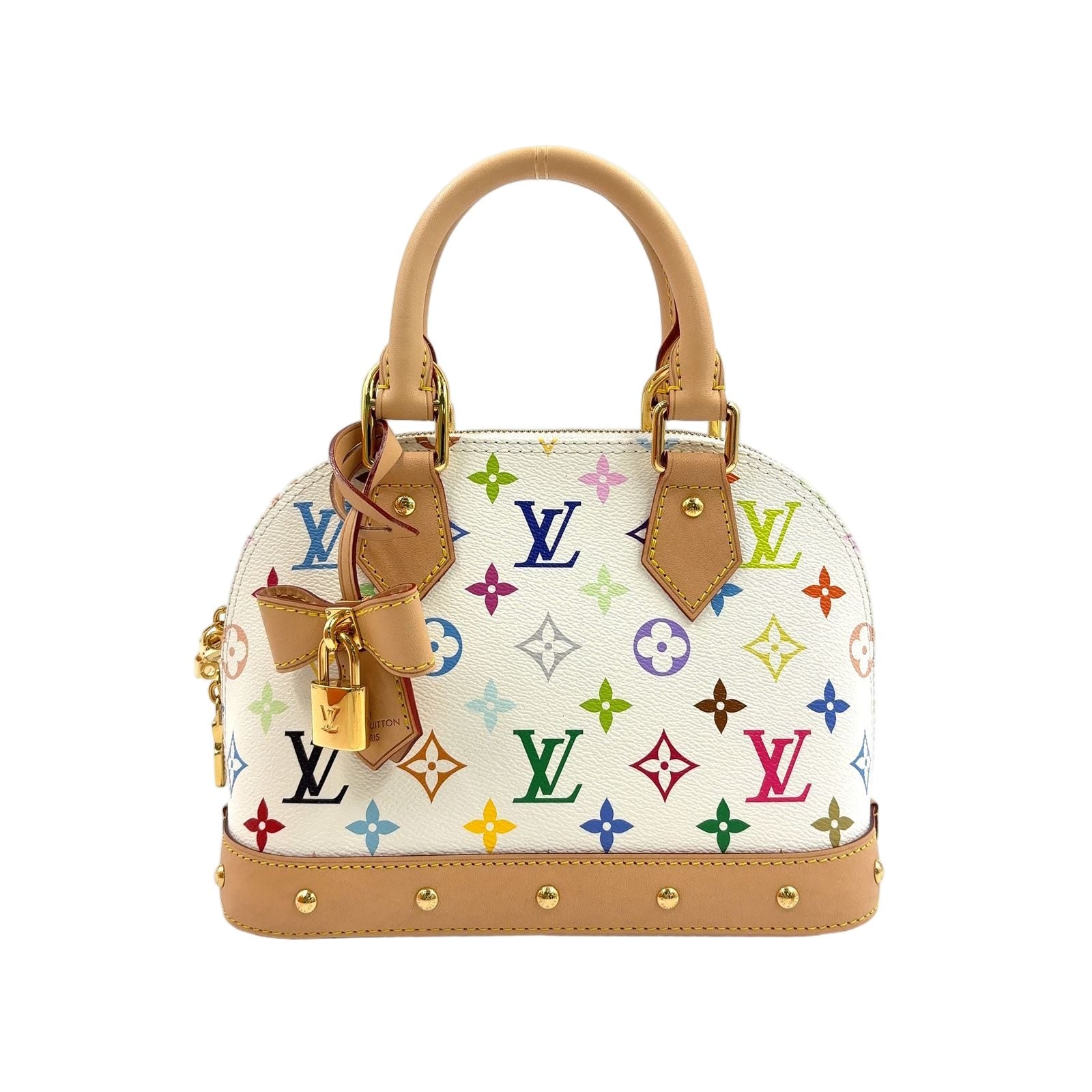 Louis Vuitton LV Takashi Murakami Alma BB 2-Way Shoulder Leather White Multicolo