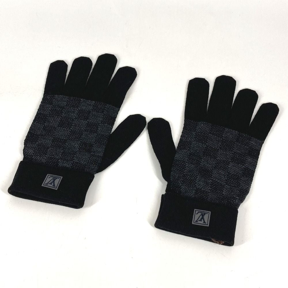 Louis Vuitton Gloves Gon Petit Damier Wool Black