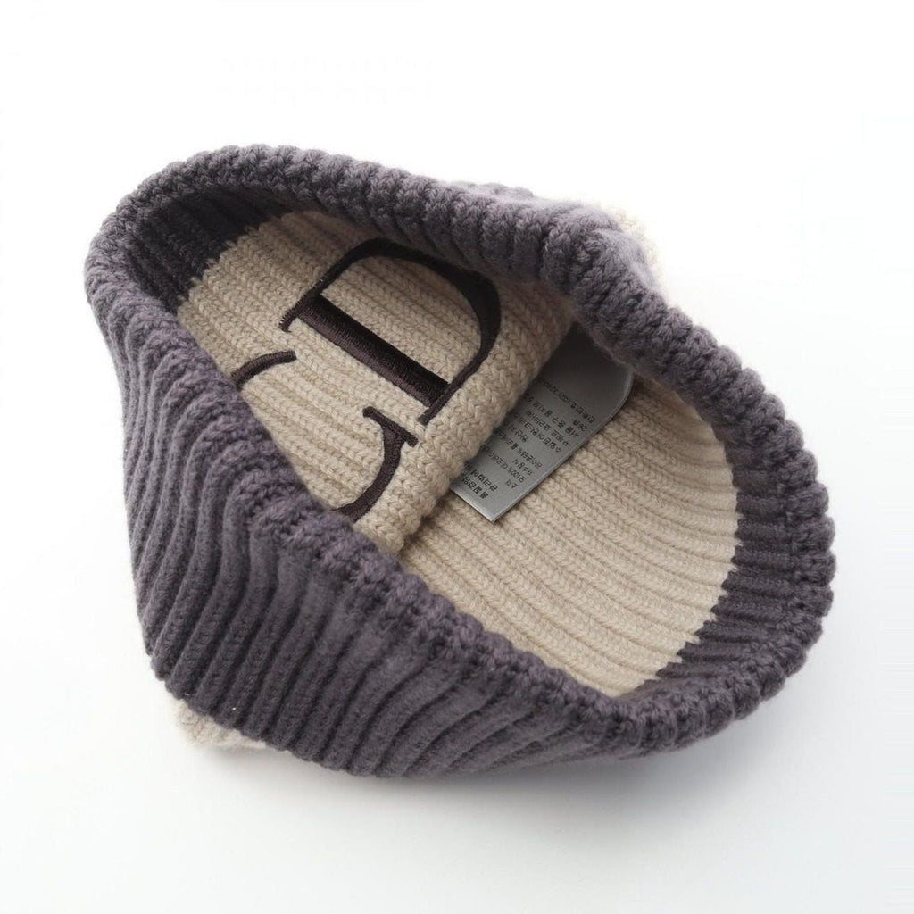 Dior Knit Cap CD Logo Embroidery Cap Beige Wool — view 3