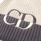 Dior Knit Cap CD Logo Embroidery Cap Beige Wool — view 6