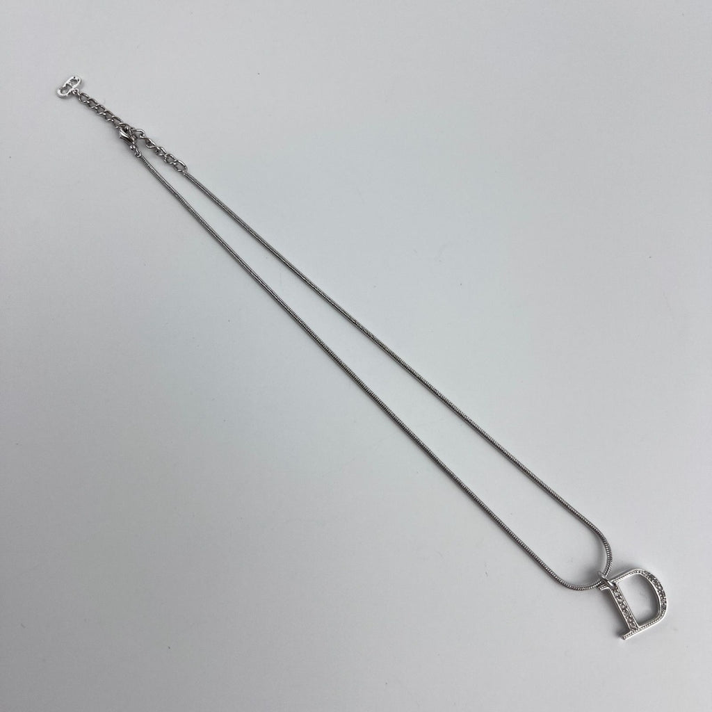 Dior Necklace Pendant Logo Silver Vintage — view 5