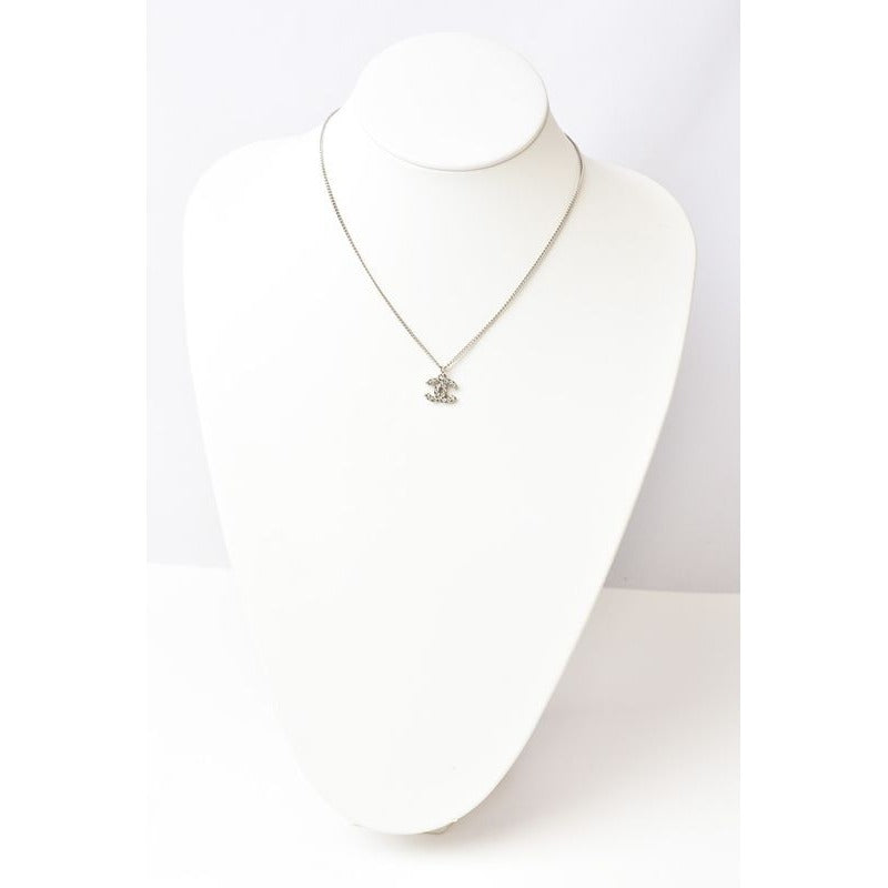 Chanel Coco Mark CC Rhinestone Silver White — view 2