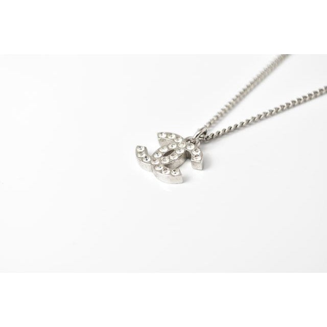 Chanel Coco Mark CC Rhinestone Silver White — view 3