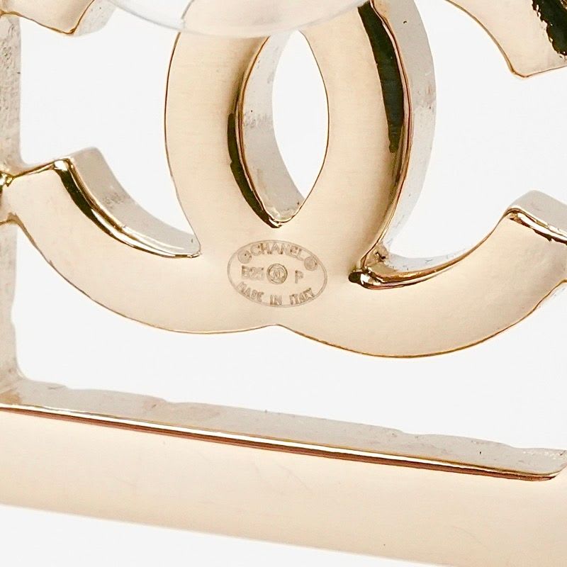 Chanel Earrings Gold Coco Mark Square Quilted Rhinestone — view 6
