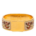 Hermes Enamel GM Location Cloisonne Gold White Multicolor Bracelet