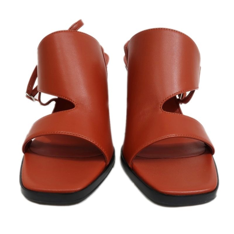 Hermes Inconnu 85 Sandals Size 38 Brown Leather Apparel — view 3