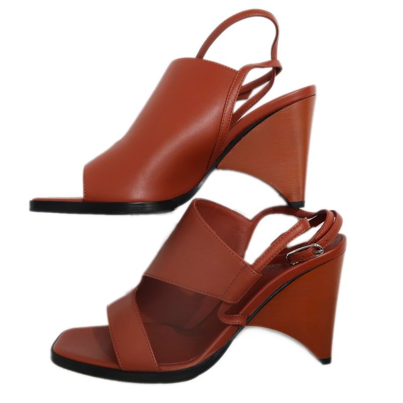 Hermes Inconnu 85 Sandals Size 38 Brown Leather Apparel — view 4