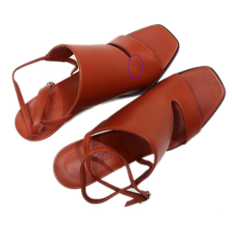 Hermes Inconnu 85 Sandals Size 38 Brown Leather Apparel — view 6