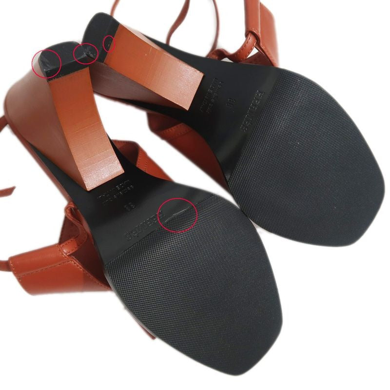 Hermes Inconnu 85 Sandals Size 38 Brown Leather Apparel — view 9