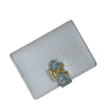 Louis Vuitton Bifold Wallet Vertical Compact Light Blue Taurillon Leather Croco