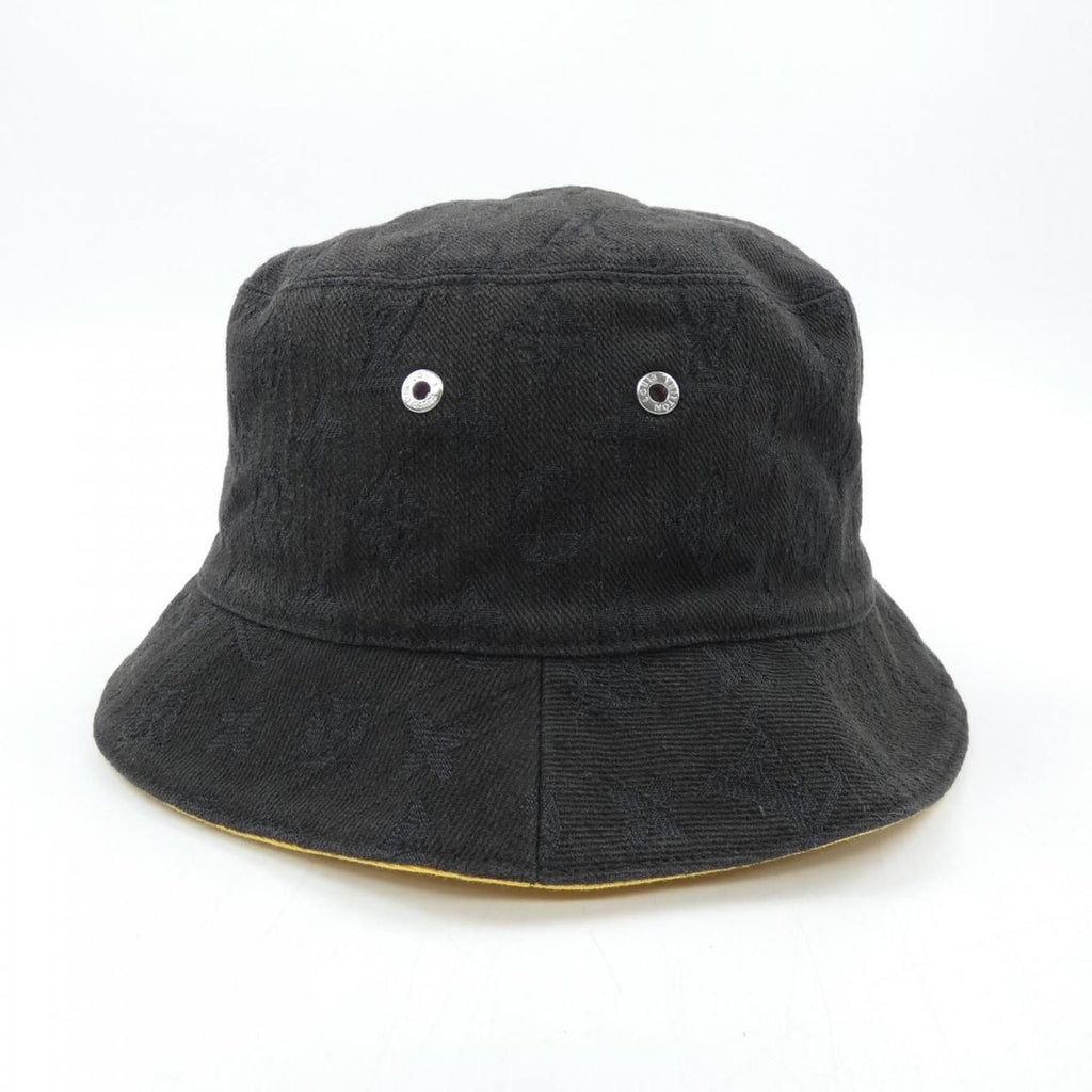 Louis Vuitton Monogram Denim Hat Black Yellow Reversible — view 2