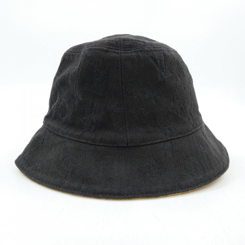Louis Vuitton Monogram Denim Hat Black Yellow Reversible — view 4