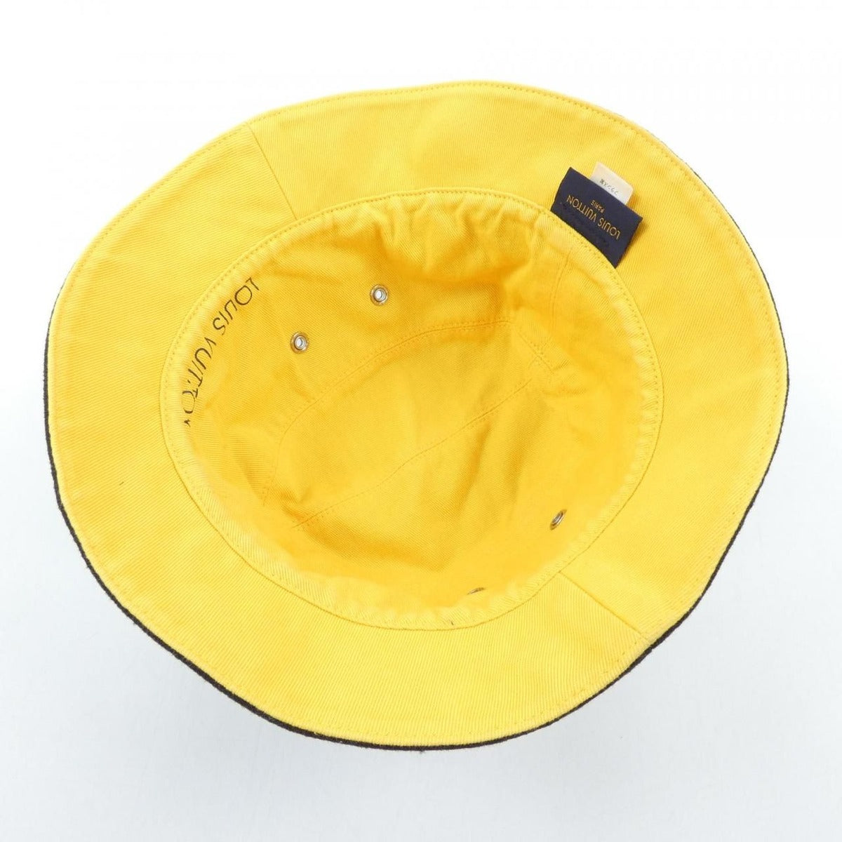 Louis Vuitton Monogram Denim Hat Black Yellow Reversible — view 5